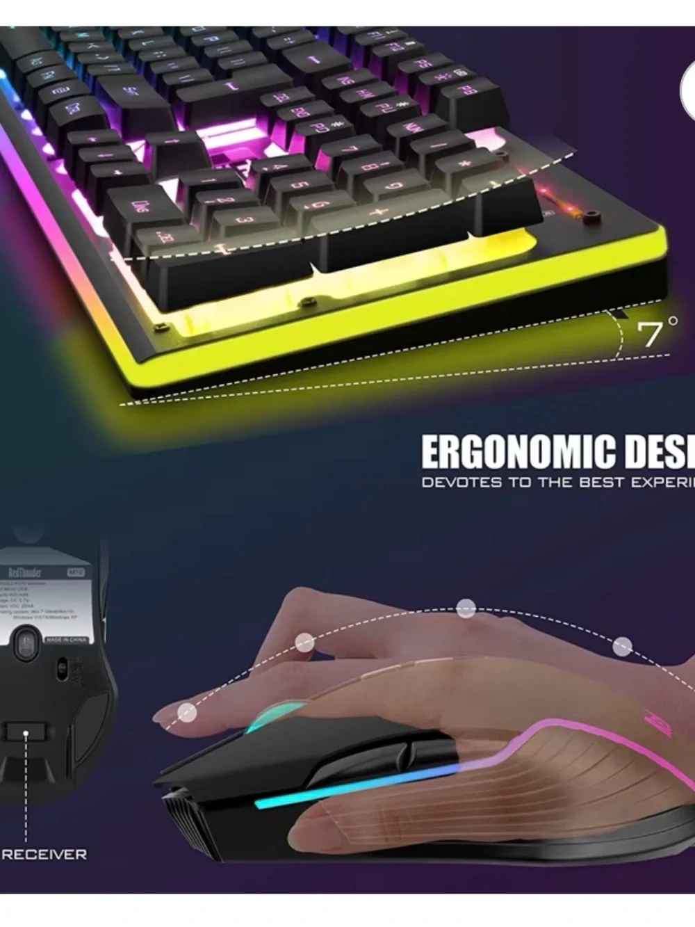 Red Thunder K10 Black Laptop Keyboard